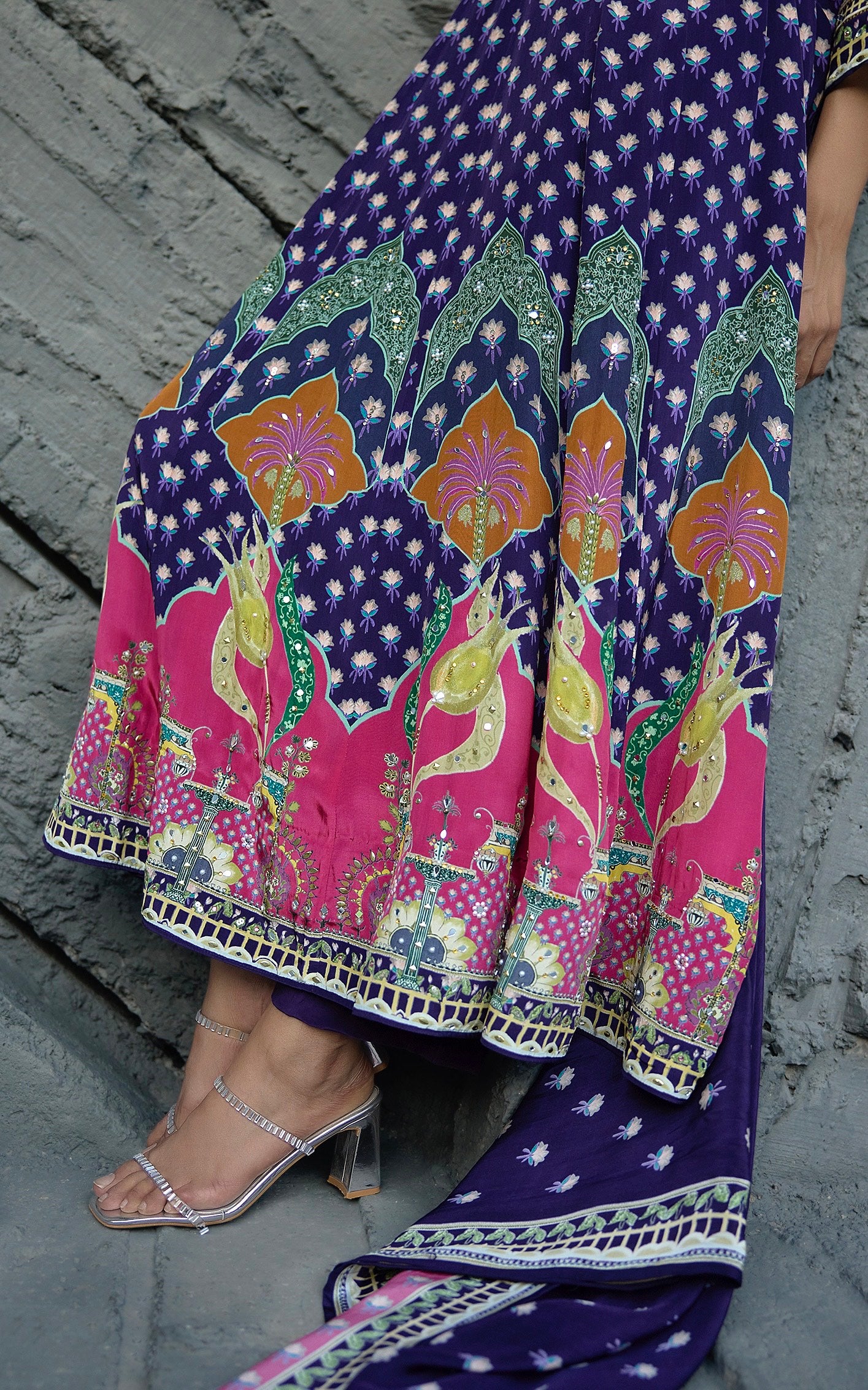 Purple Crepe Kalidar