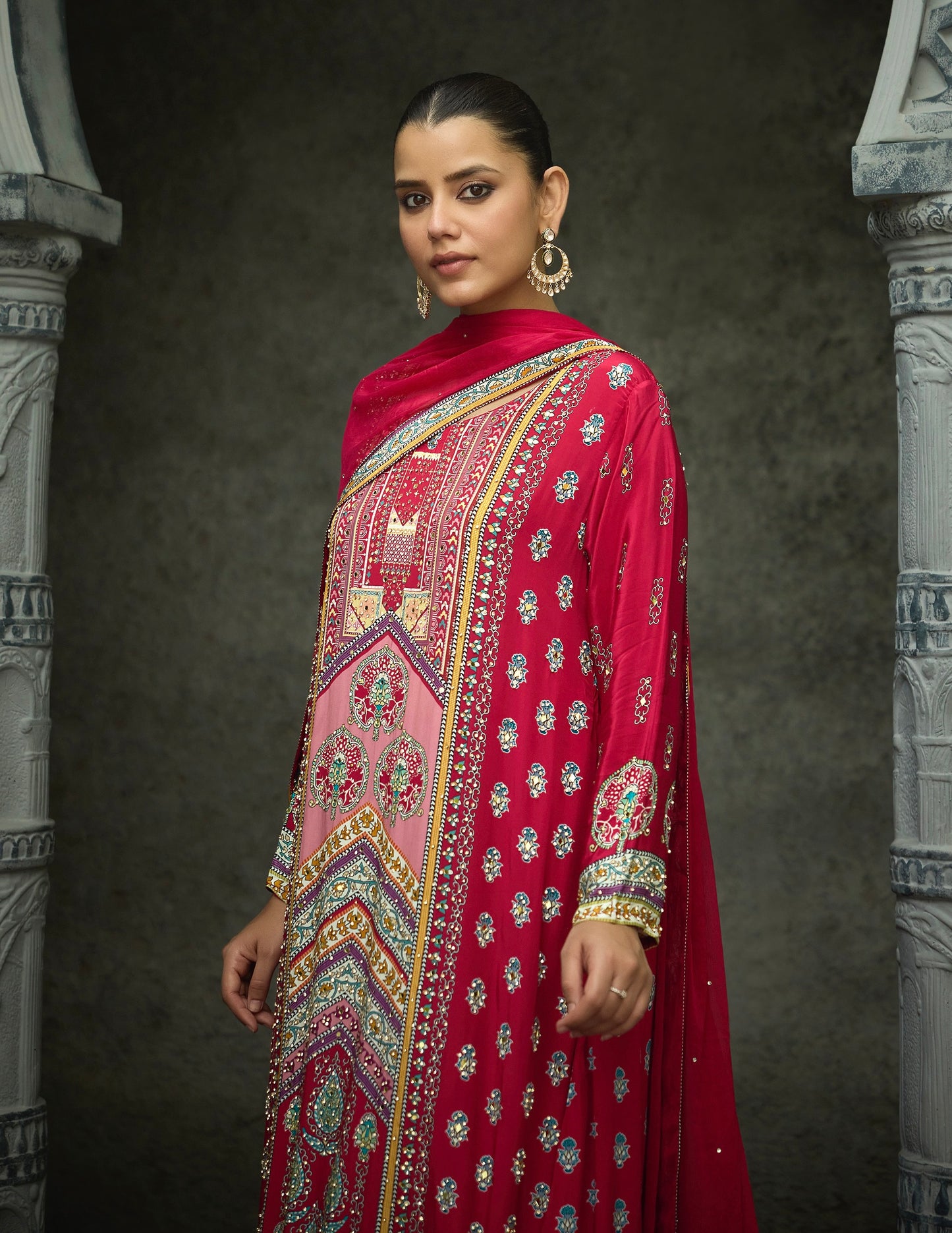 dark Pink A-line Dress