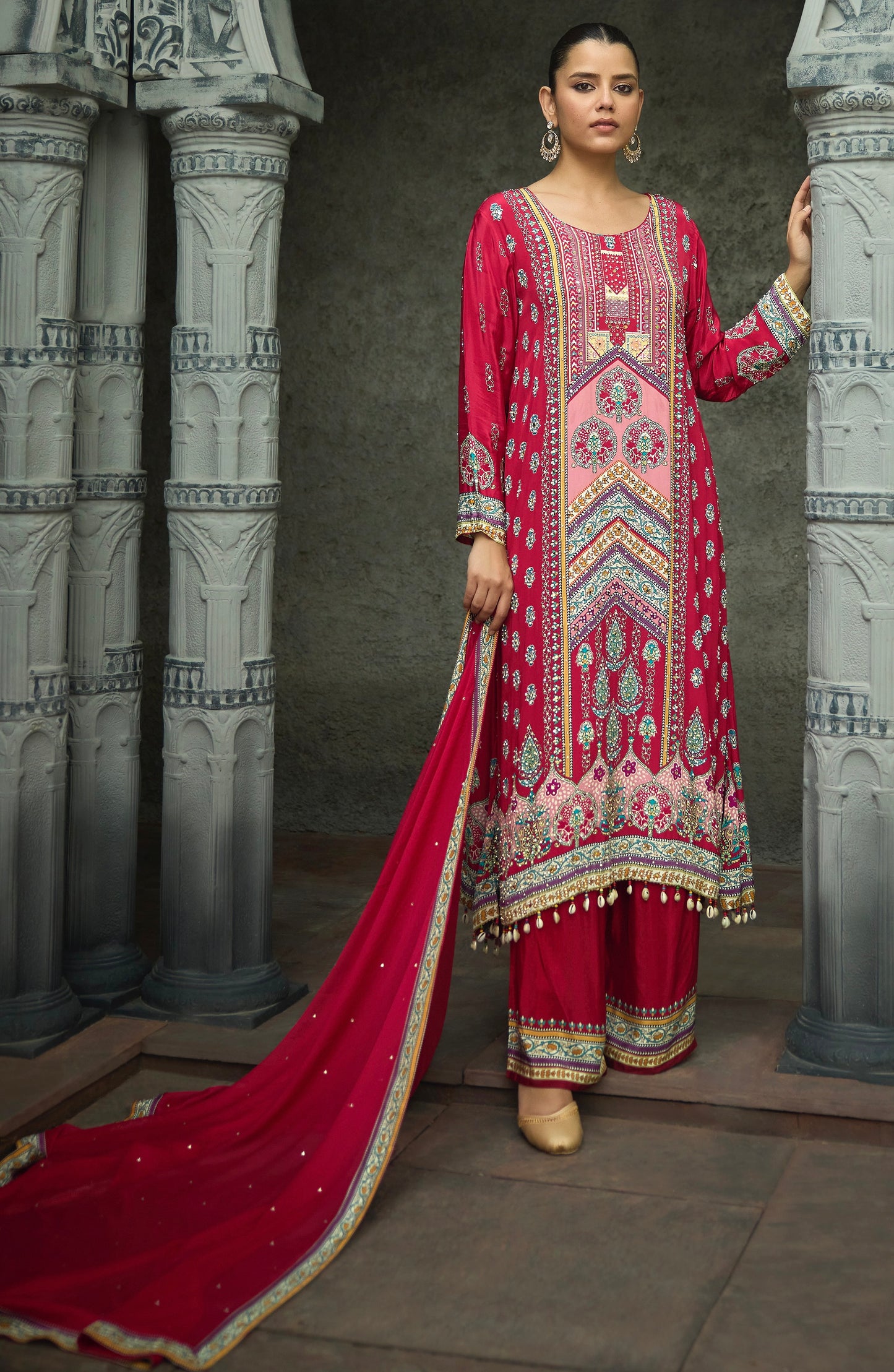 dark Pink A-line Dress