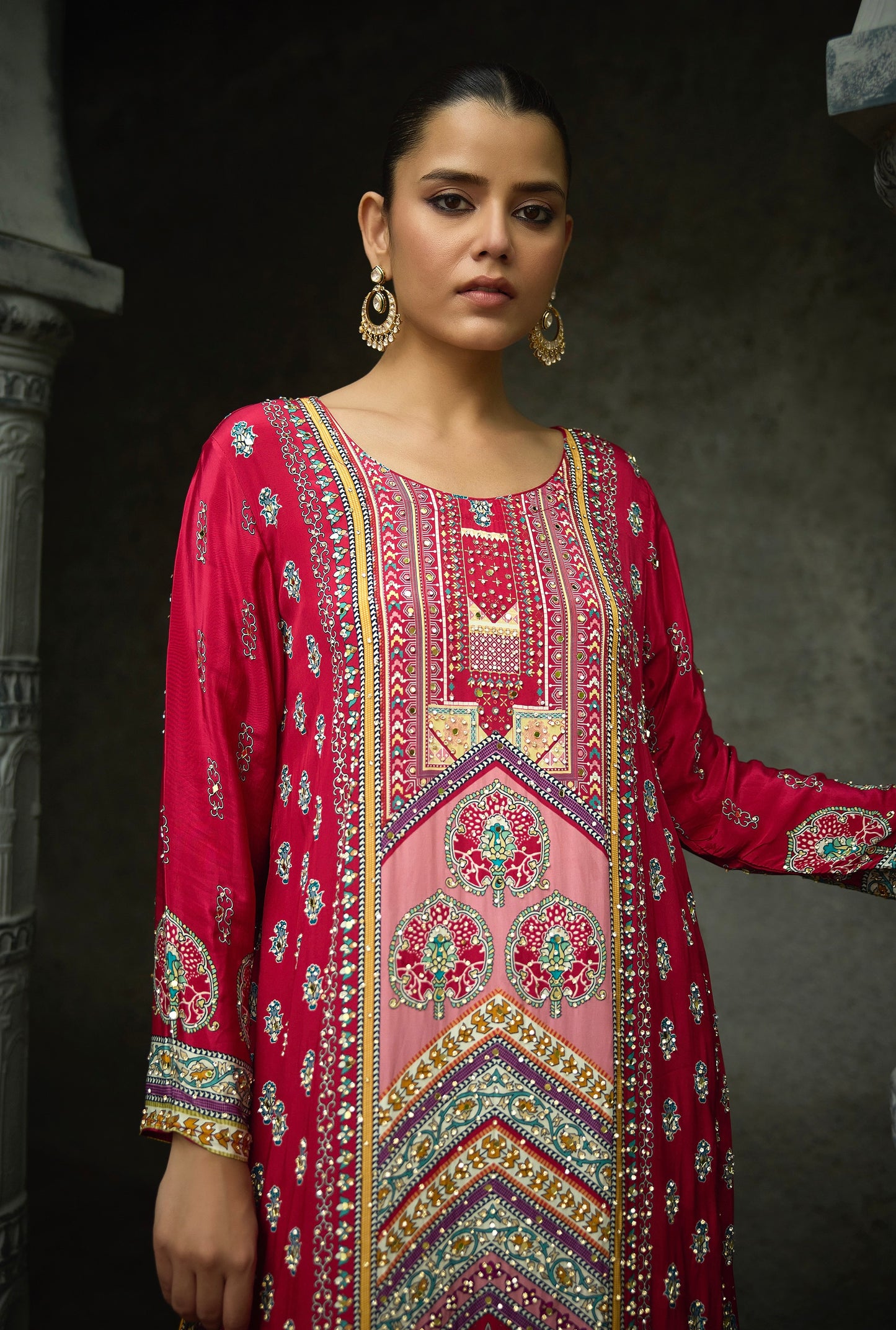 dark Pink A-line Dress