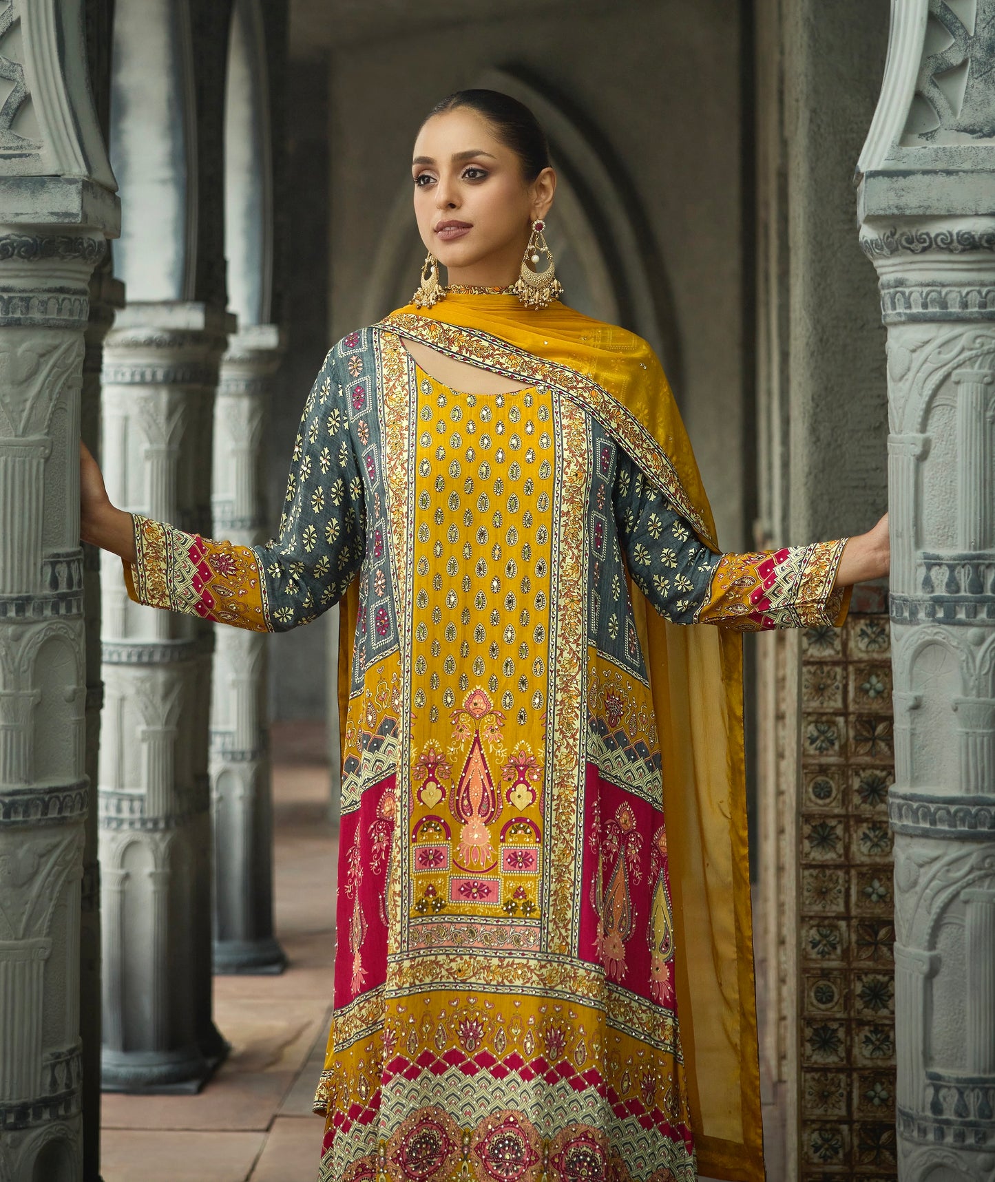 Mustard yellow A-Line Dress