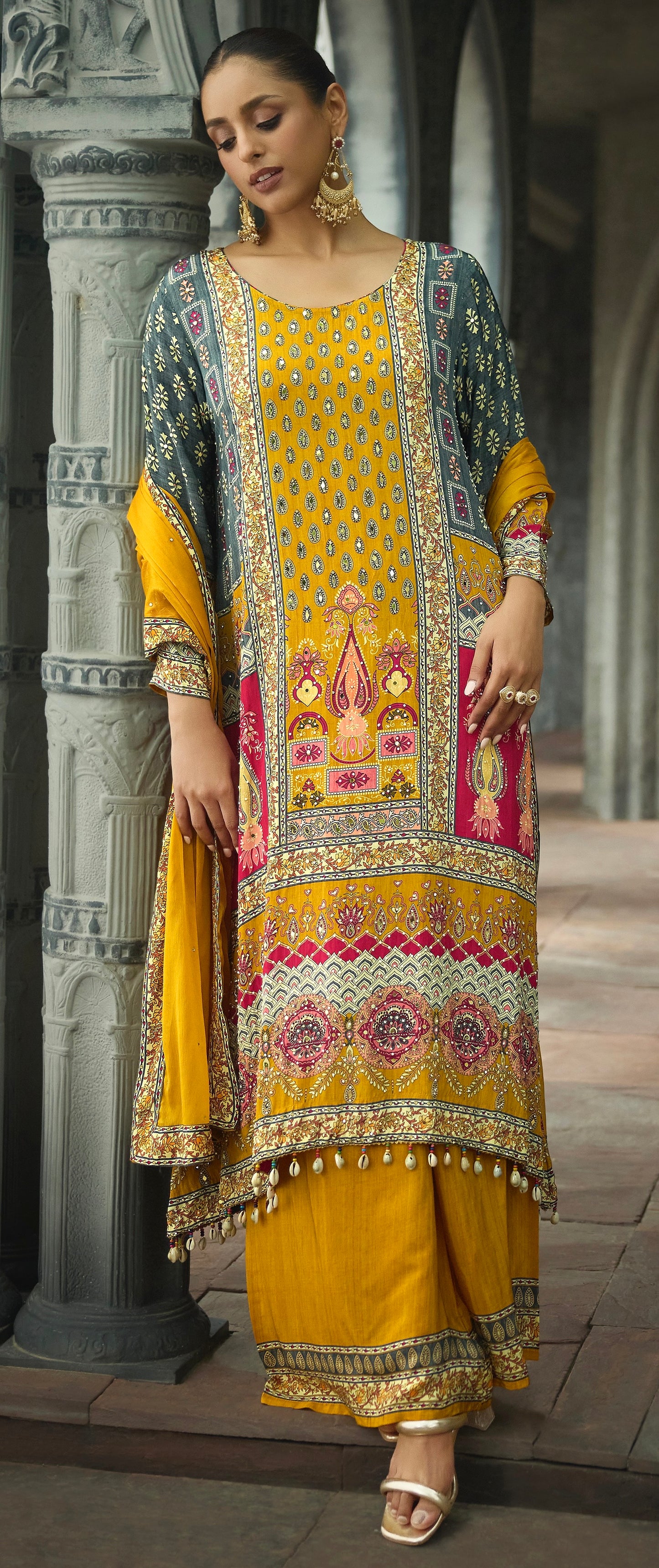 Mustard yellow A-Line Dress