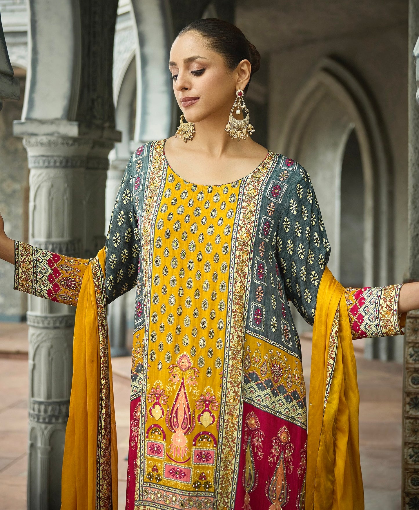 Mustard yellow A-Line Dress