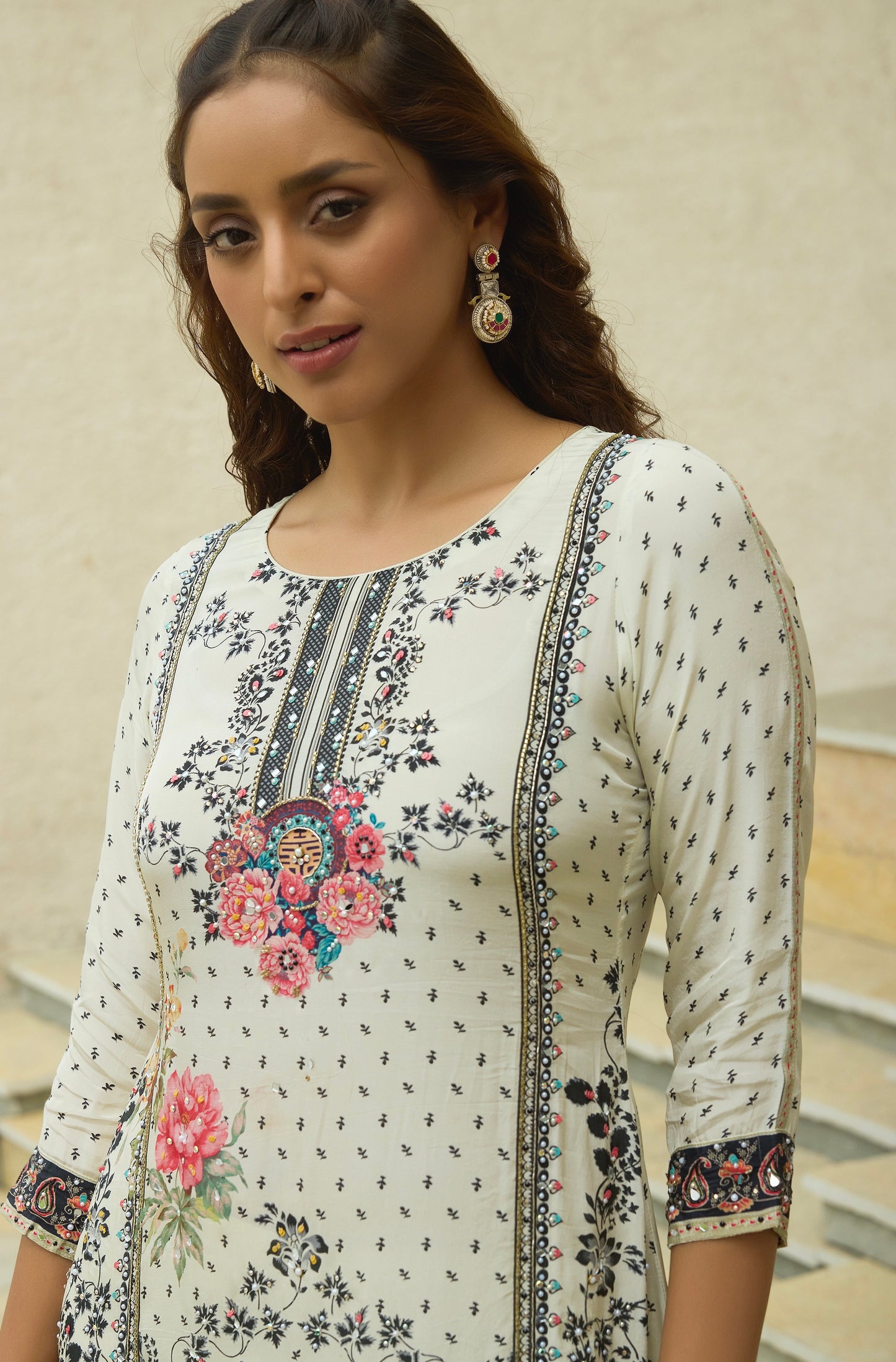 Ivory Crepe Dress