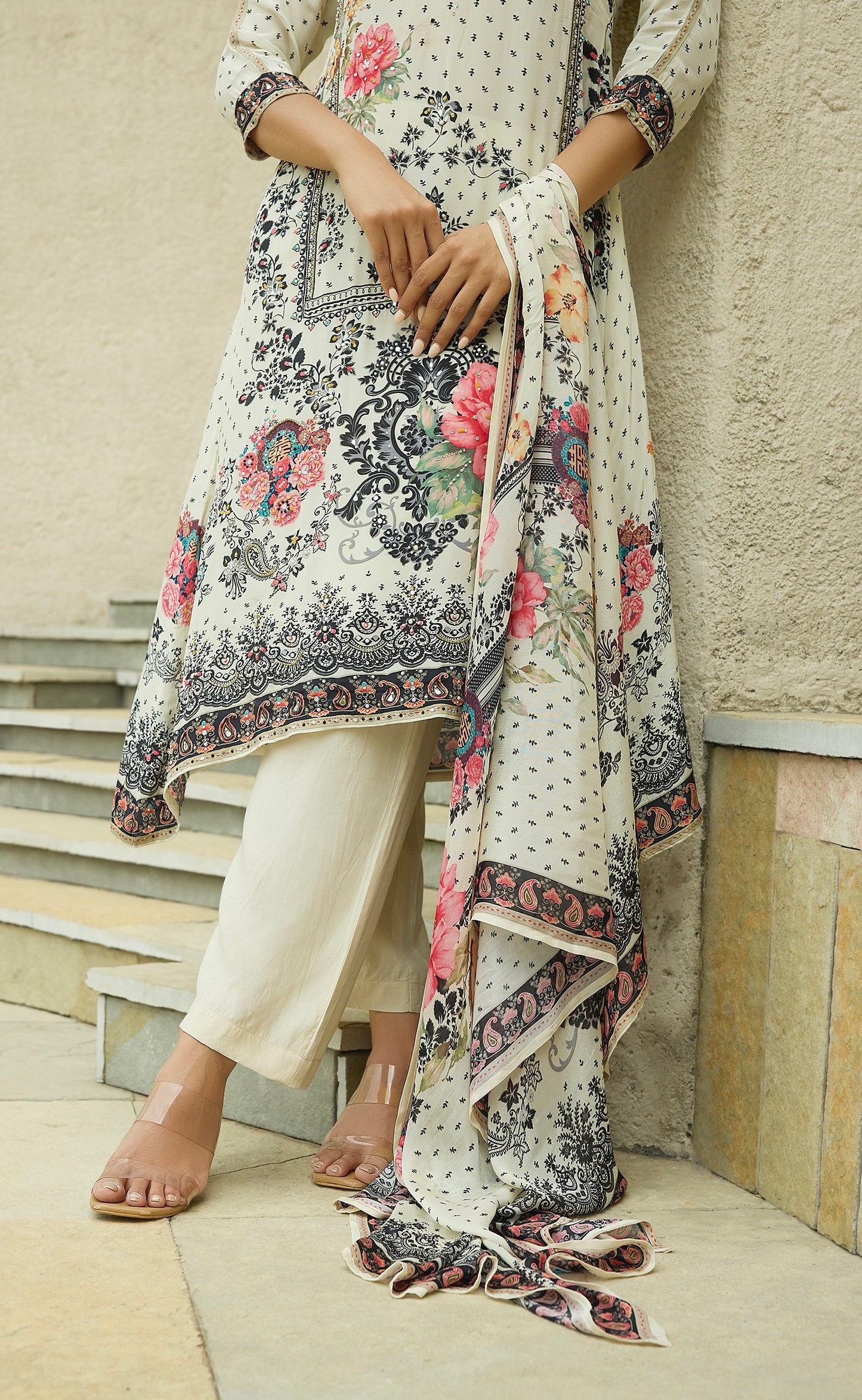 Ivory Crepe Dress