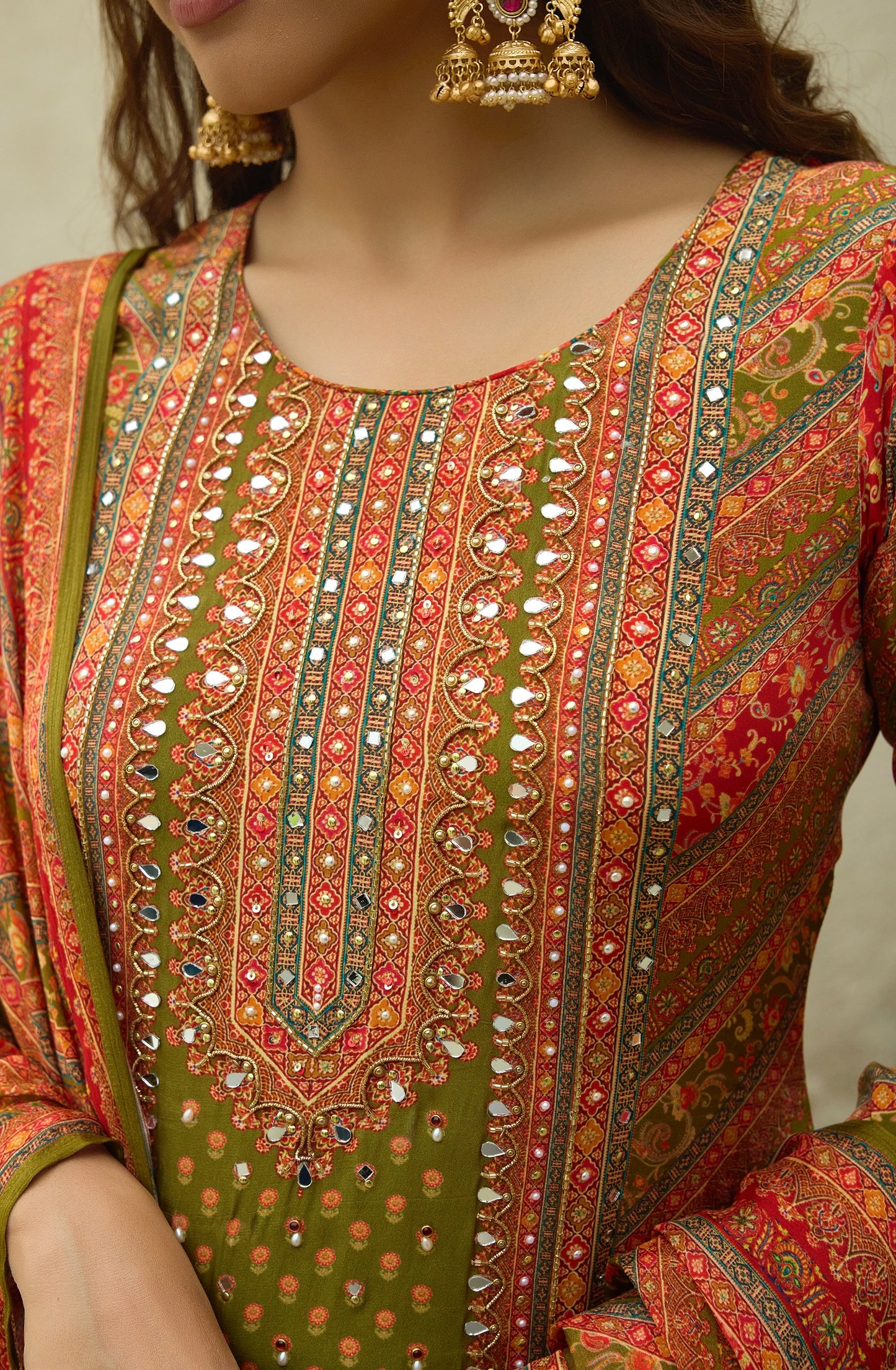 Mehendi A-Line Dress