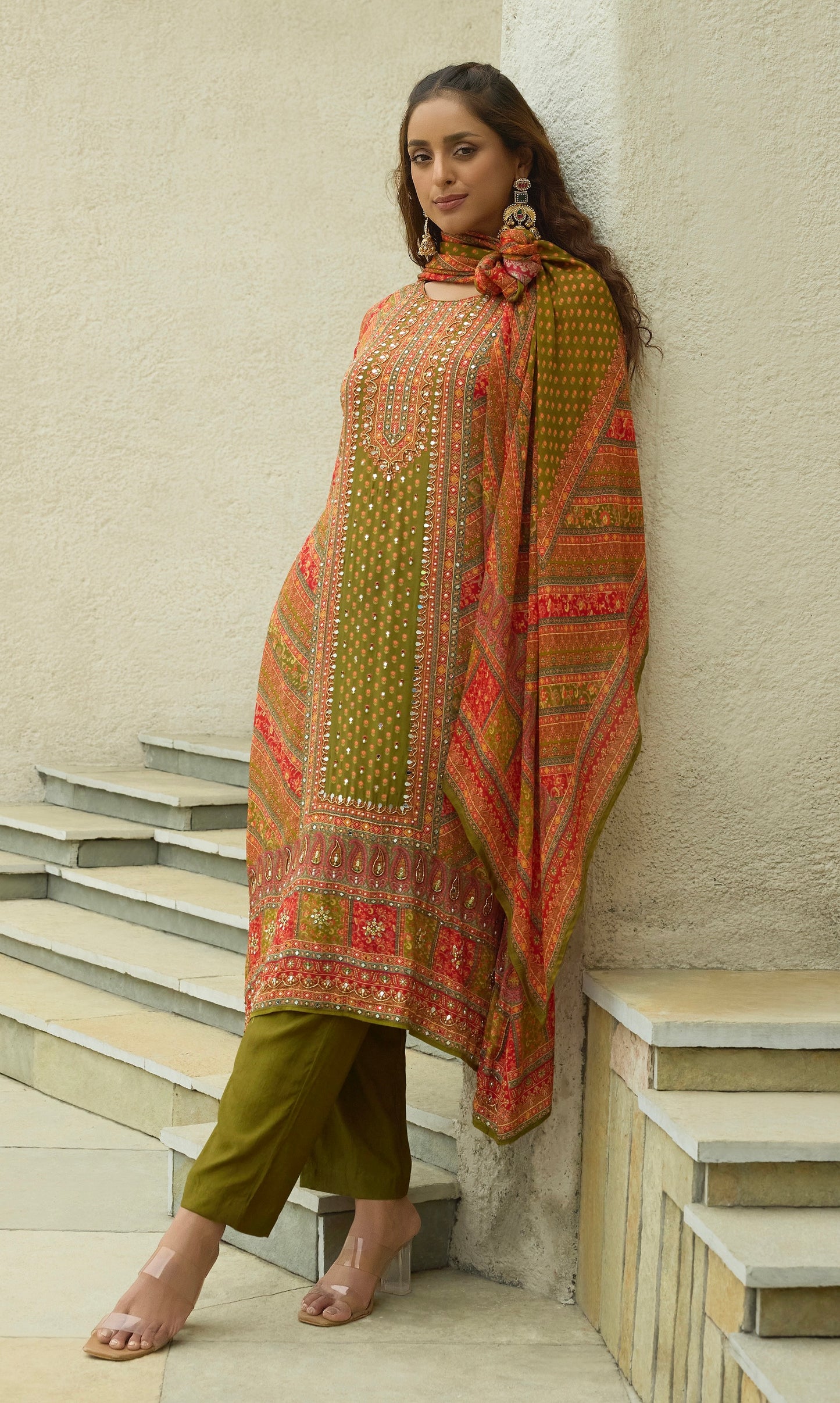 Mehendi A-Line Dress
