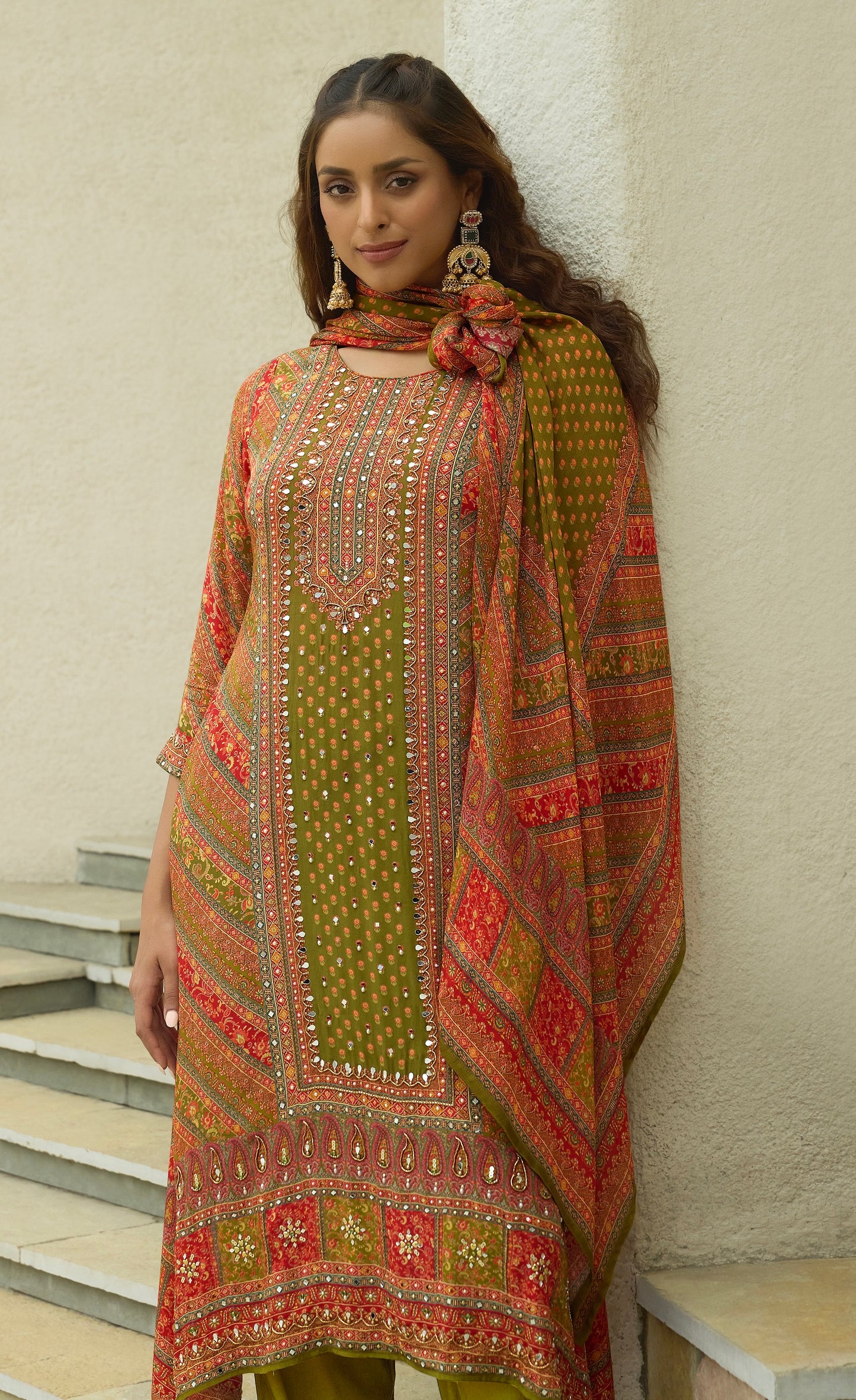 Mehendi A-Line Dress