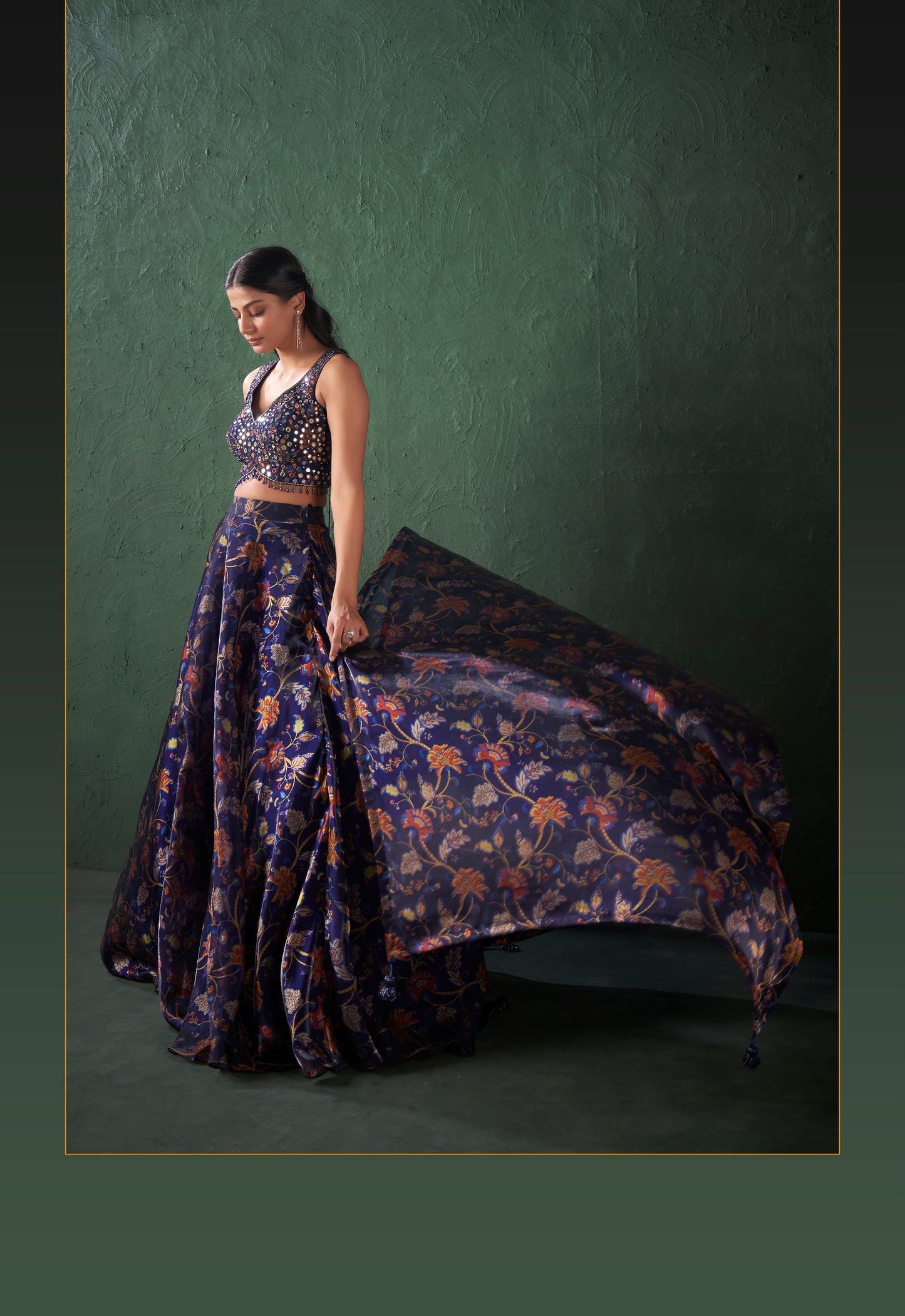 Glass Tissue Ghaghra Choli