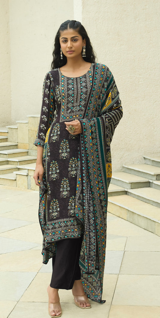 Dark Coffee Crepe Dress