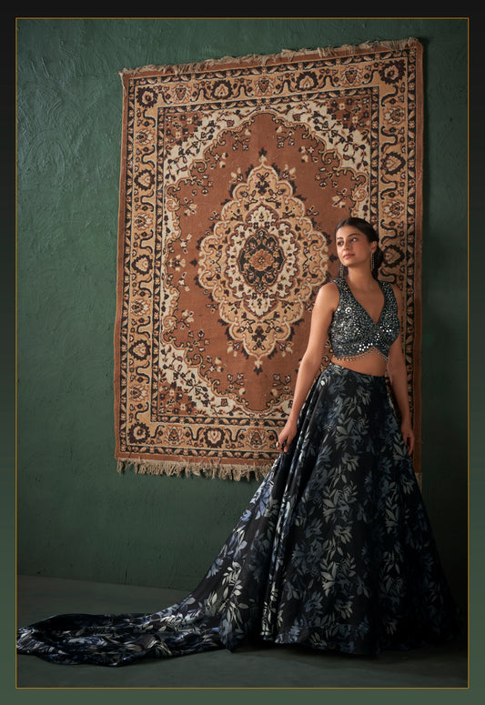 Glass Tissue Ghaghra Choli