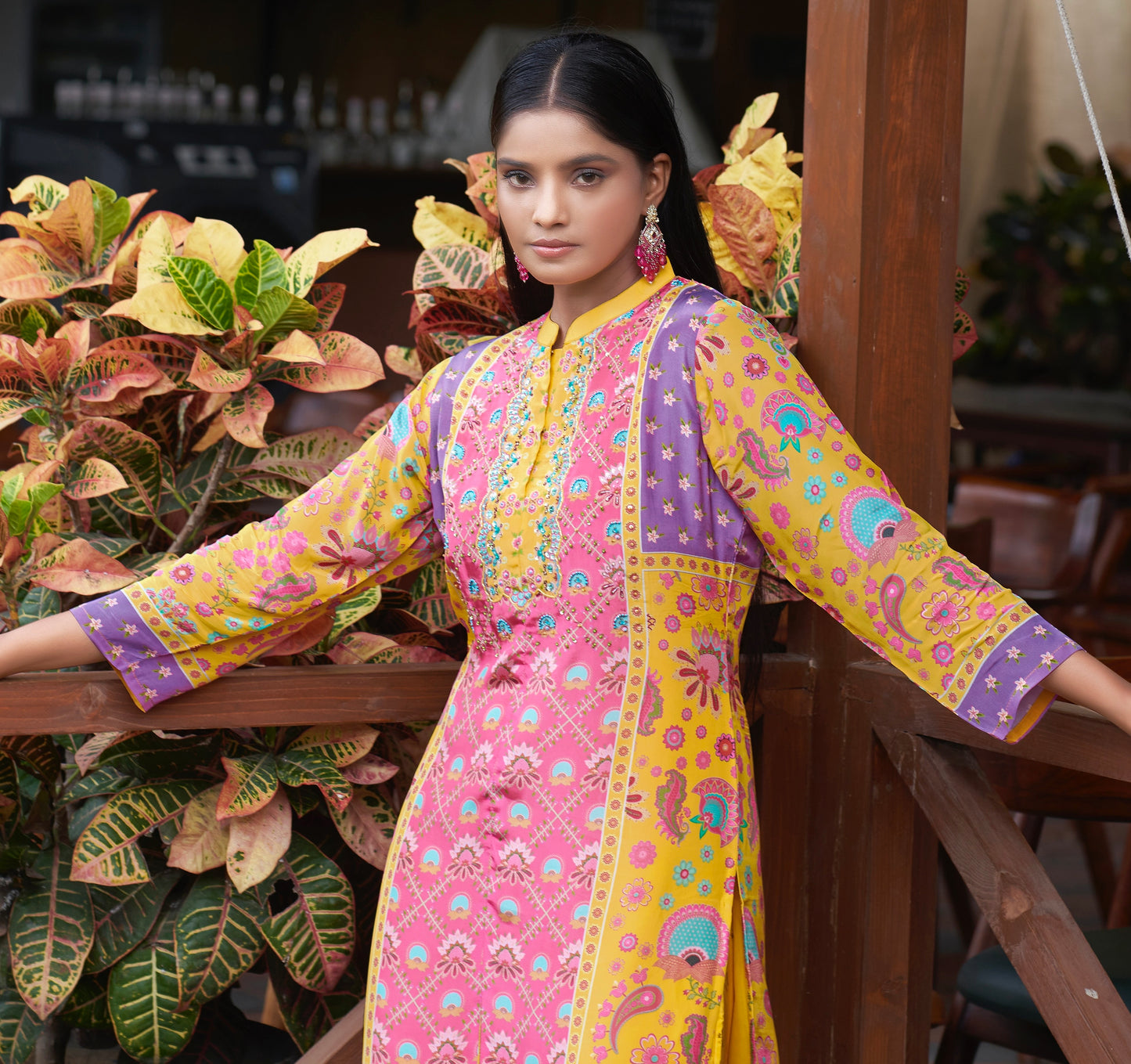 Yellow Crepe kurta & Palazzo