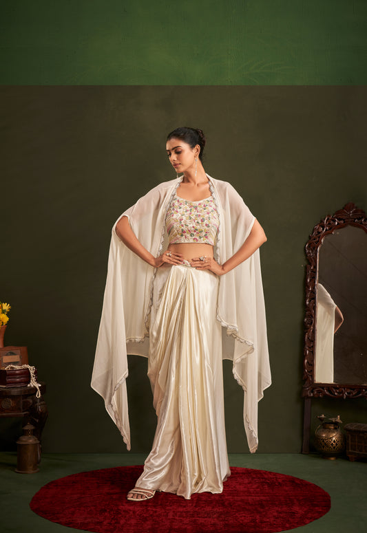 UMRAO - Crop Top Pallazo & Jacket
