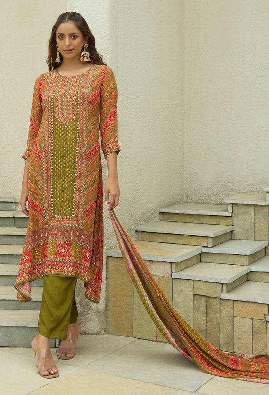 Mehendi A-Line Dress