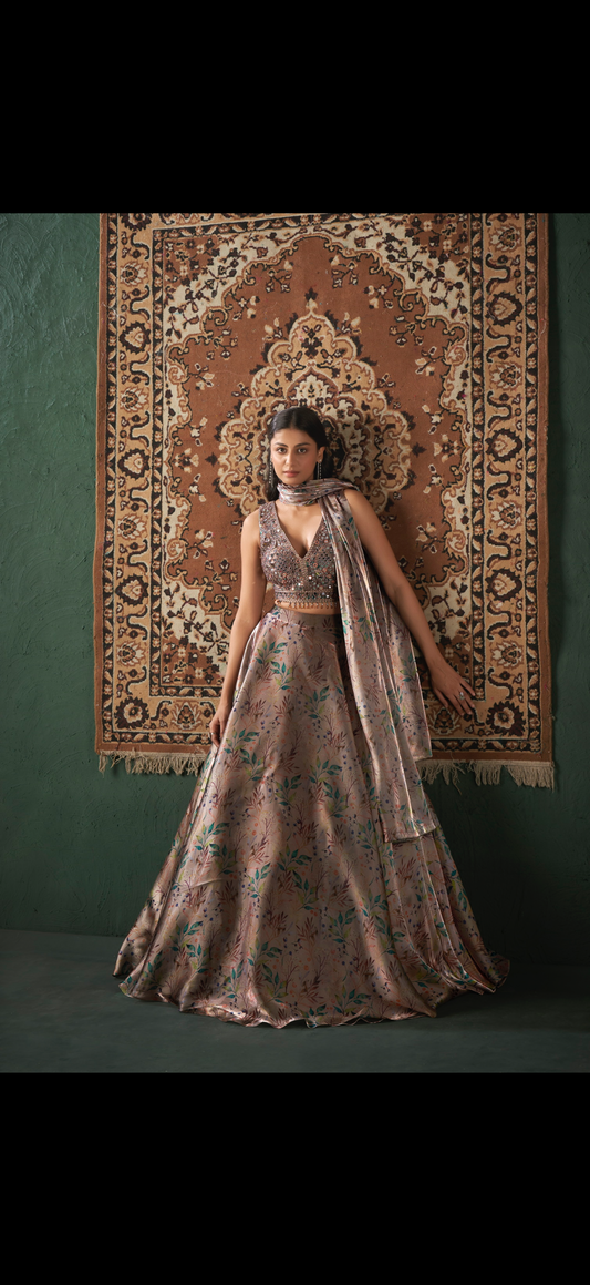 Glass Tissue Ghaghra Choli