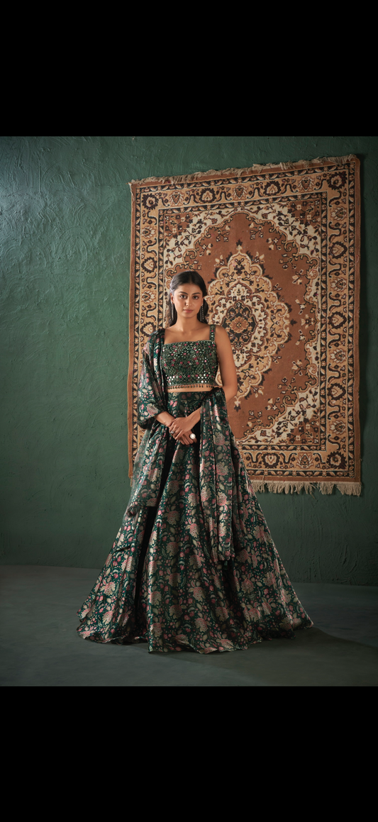 Glass Tissue Ghaghra Choli