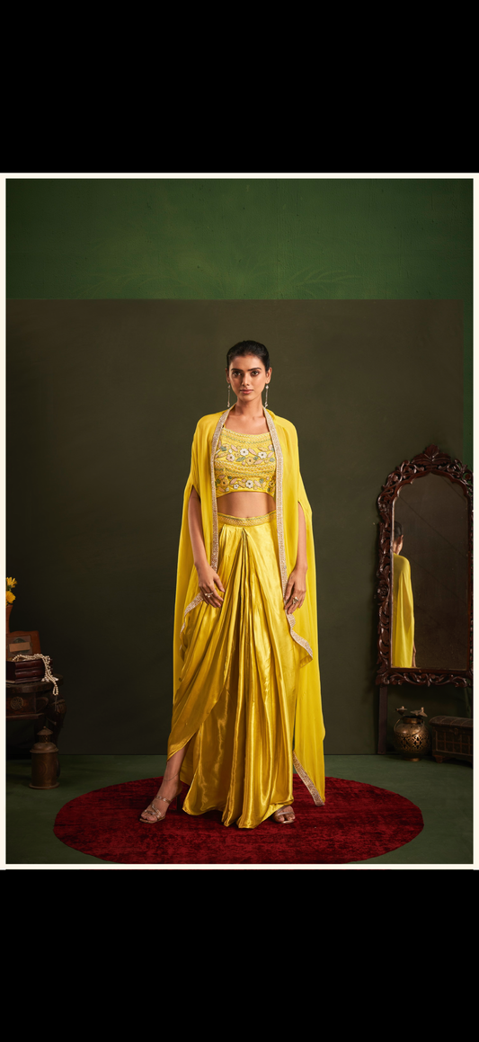 UMRAO - Crop Top Pallazo & Jacket